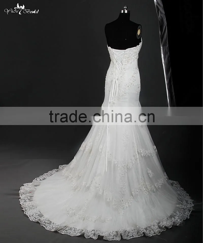 RSW872 Alibaba Express Real Sample Lace Bridal Wedding Dress Mermaid