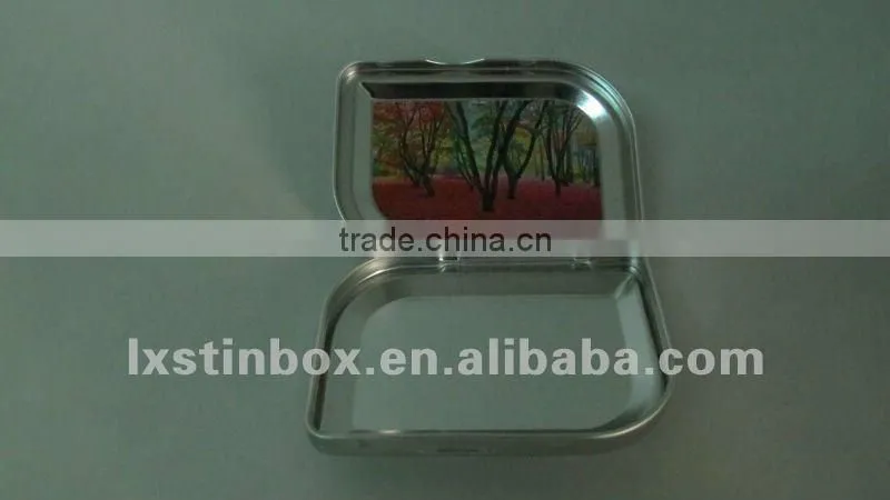 with hinged lid mint tin box