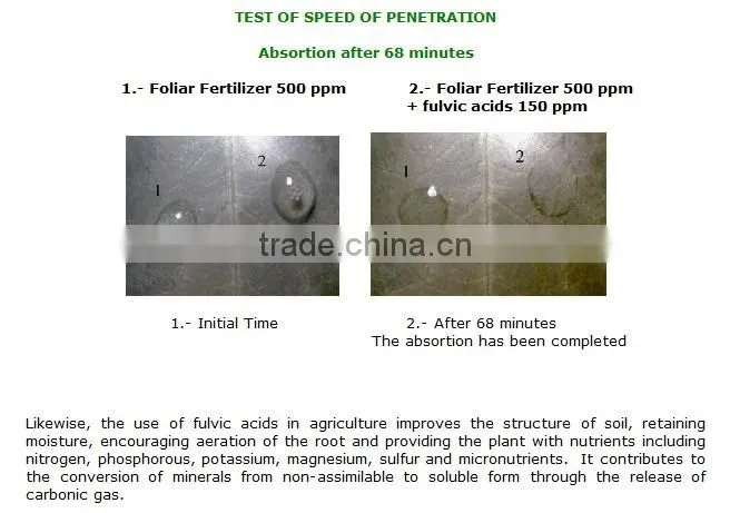 Totally Soluble Mineral Fulvic Acid For Foliar Fertilizer