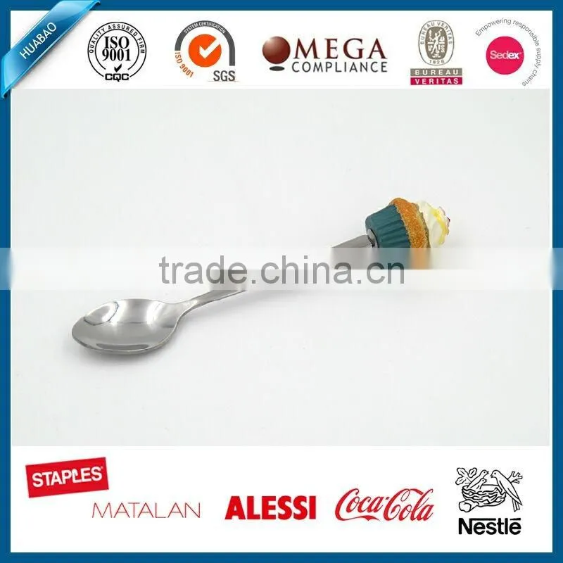 Customized designs products stainless steel cutlery with polyresin head, alloy for cutlery, ice cream design for children