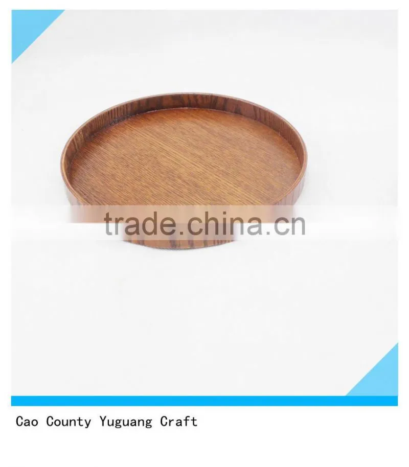 Durable Tradition Round Brown Wood Dinner Plate for Dinner and Restaurant