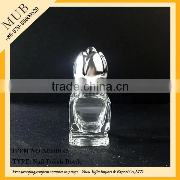 skull empty nail polish glass bottle with brushes Glass