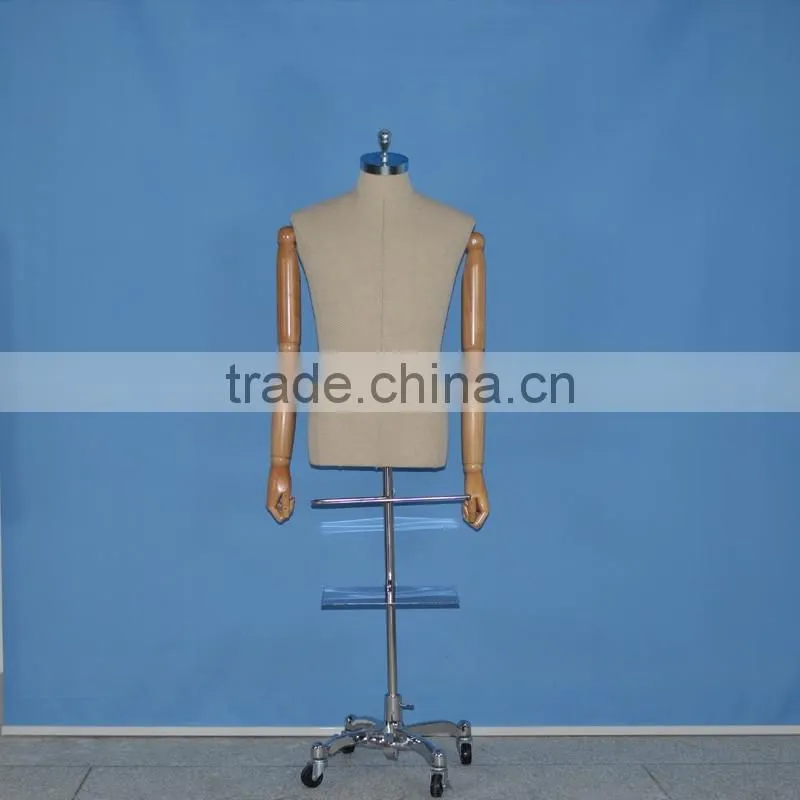 Male Tailor Mannequin Clothing display racks props wooden hand plating bonnet
