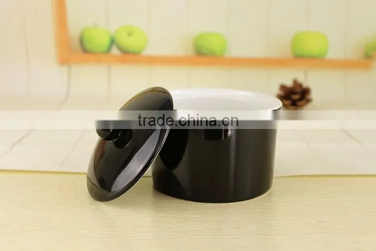 Factory wholesale New ideas novelty black ceramic casserole stew pot with lid