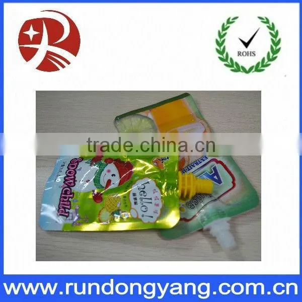 Custom plastic packaging bags with spout for printing