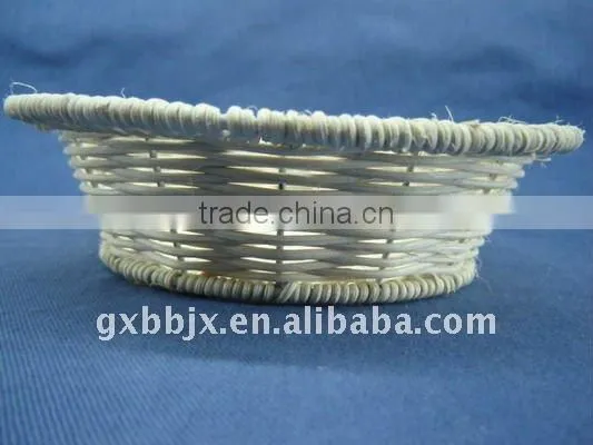 Egg shaped rattan iron frame storage oval fruit tray