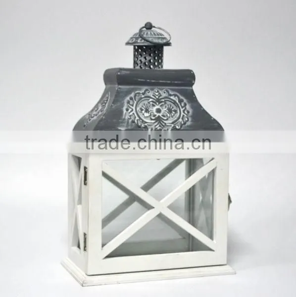 Wooden lantern for garden decoration