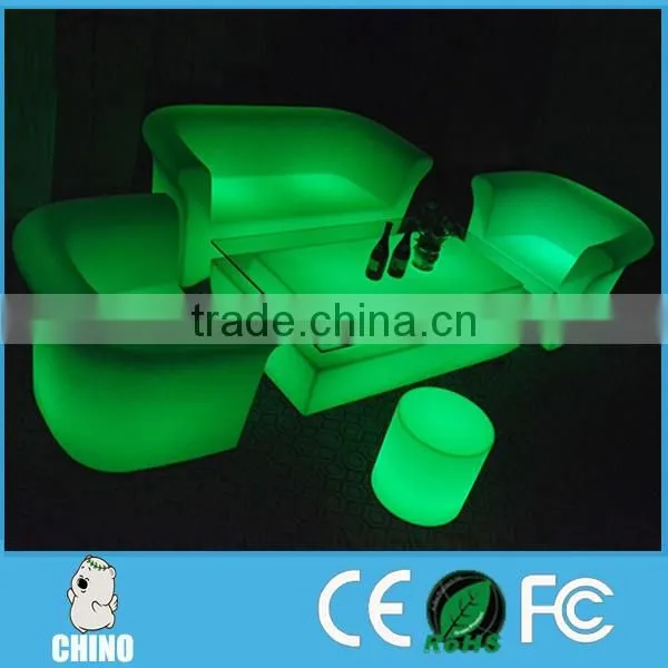 Restaurant Furniture LED sofa with table big sofa with chair