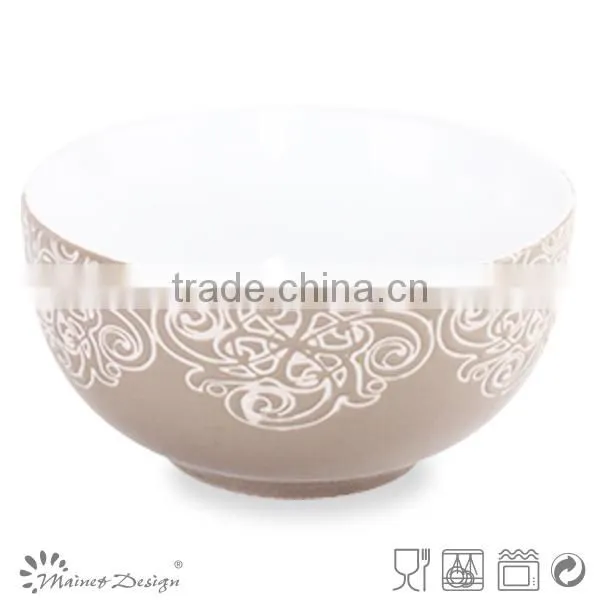 New products wholesale silk screen flower ceramics cereal bowl