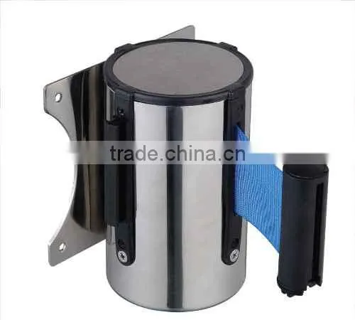 Wall Mounted Retractable Black Belt Barrier black recoiler belt barrier
