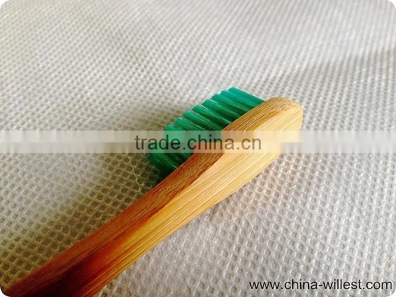 soft nylon bristle toothbrush with bamboo handle