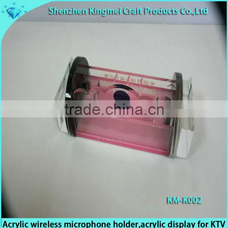 Acrylic wireless microphone holder for KTV