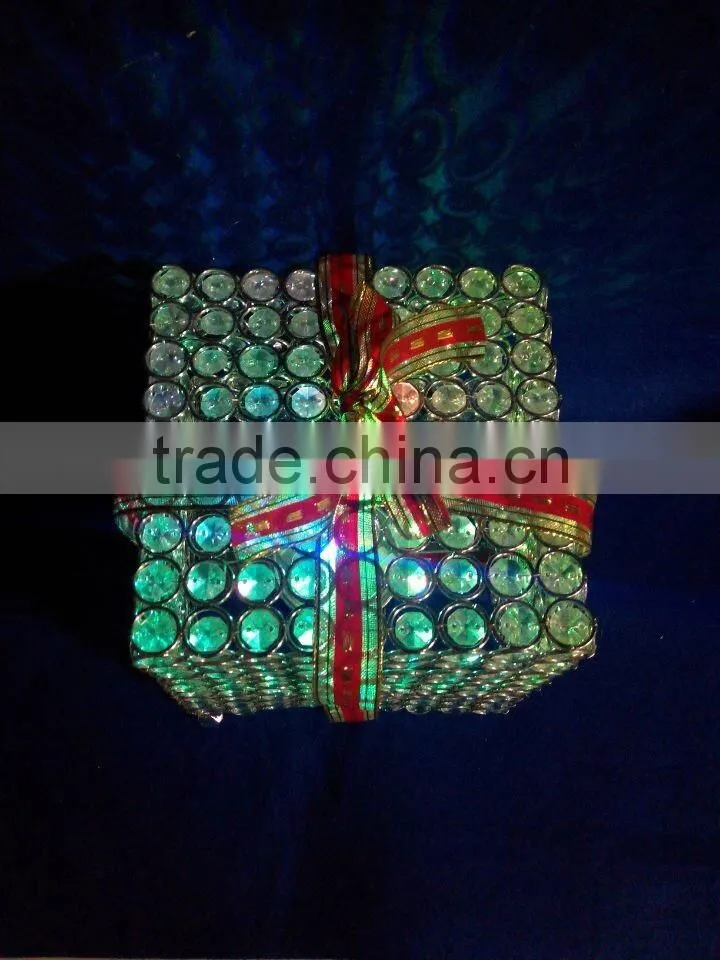 square diamond chrismas decorative metal gift box