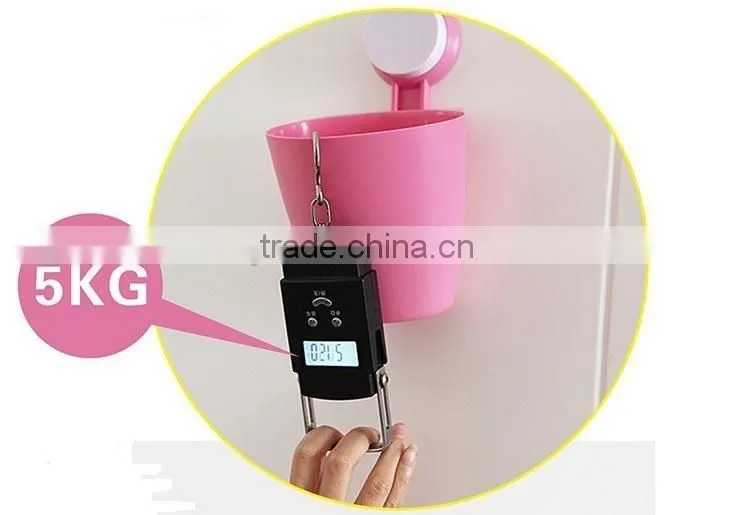 Vacuum suction cup bathroom and kitchen plastic shelf/holder/storage bucket