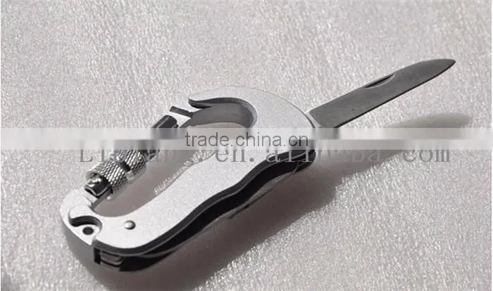 Wholesale silver portable multifunction stainless carabiner bulk