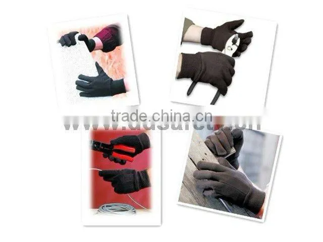DDSAFETY 2017 Hot Sale Brown Jersey Glove Safety Gloves Guante De Trabajo With High Quality