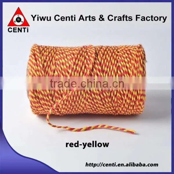 Factory sale red and pink double coloured original cotton bakers twine for valentines