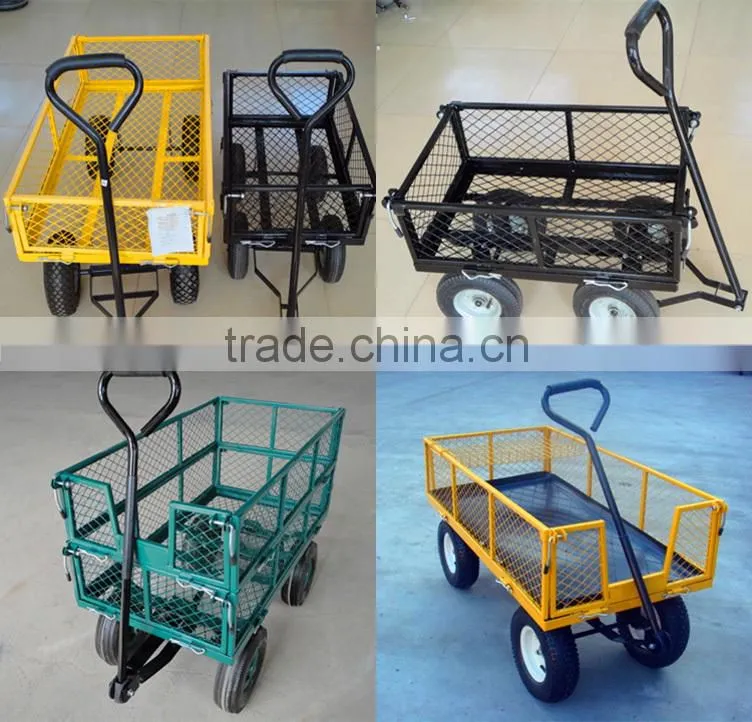 Metal Hand pull Garden tool cart