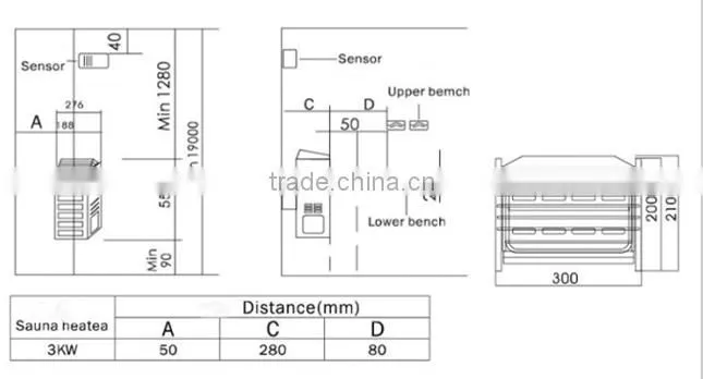 Home-use Stainless steel heating wire element far infrared protable sauna room steam heater ,water heater wirh control