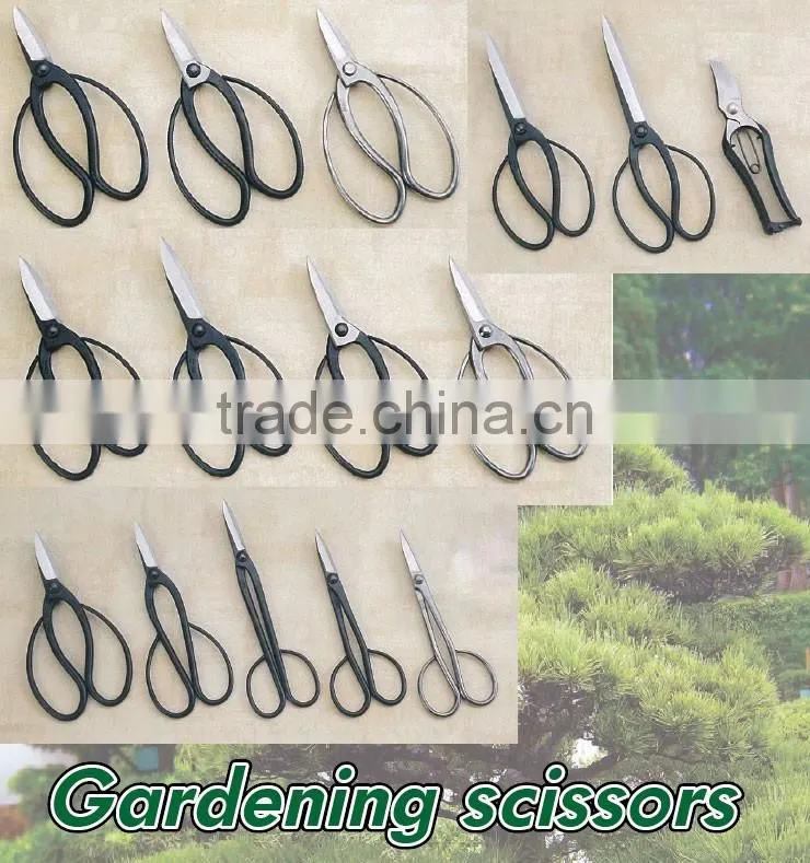 Various types of professional bonsai scissors made by craftsman