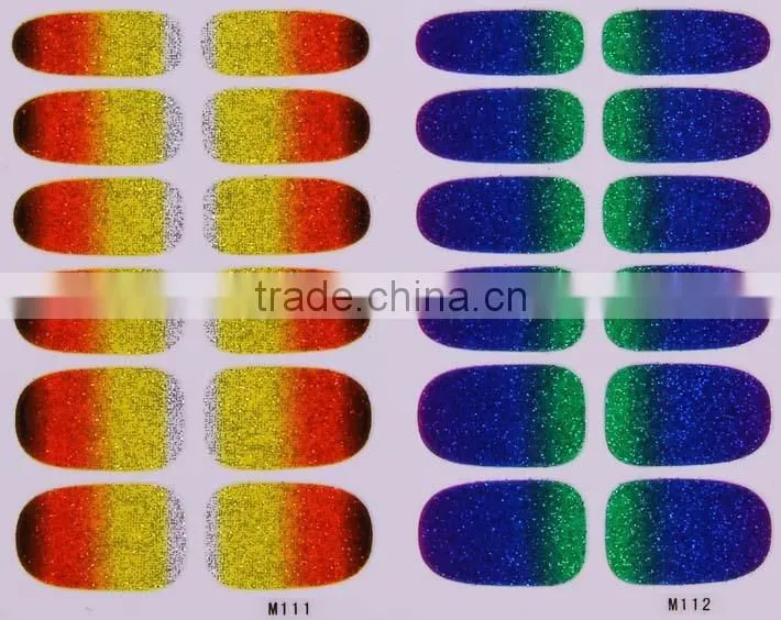 Hot Selling gradient color nail sticker for girls, Gradient nail stick Fashion Nail art Decals