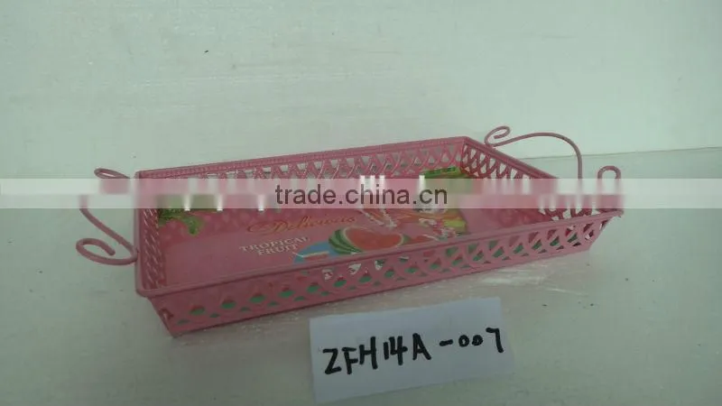 colourful decorative metal tray for garden and ornament