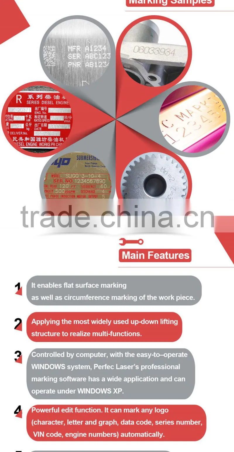 China supplier Vin code Sign nameplate desktop Pneumatic metal parts dot peen marker device