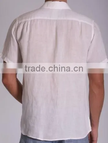 White Man Linen Short Sleeve Shirts Mens Casual Linen Shirts