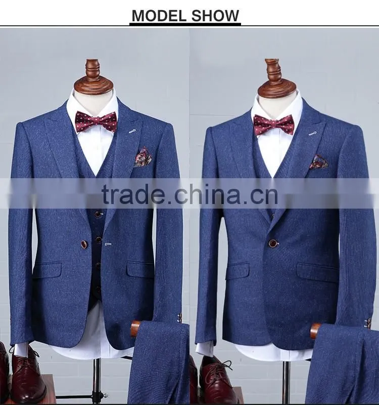 2016 latest design blue suit pant coat pant coat design men wedding suits pictures