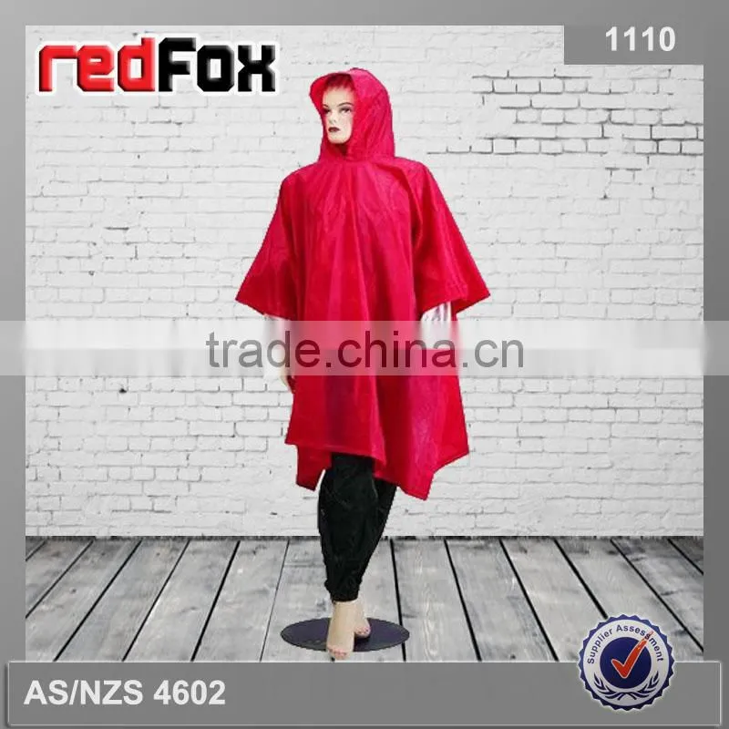 cheap fashion reflective rain poncho with logo