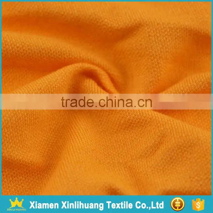 Hot Sale TC 65 Polyester 35 Cotton Orange Pique Knit Fabric for Polo Shirts
