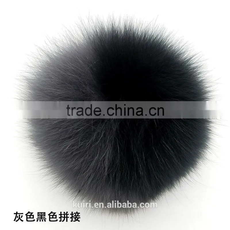 Multicolor genuine fox pom poms with 12cm