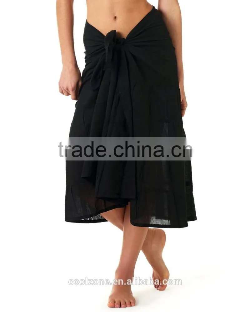 Glamorous tie-up design soft cotton sarong women long beach sarong