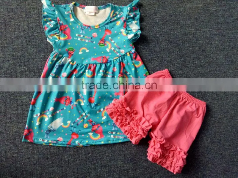 wholesale baby girls mustard pie clothing sets with ruffle
