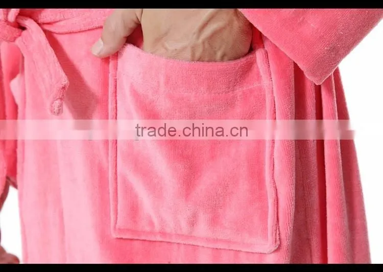 100 cotton women thick bathrobe for spa towel fabric