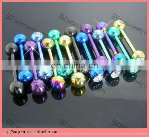 Stainless steel vibrating tongue barbell ring body piercing jewelry