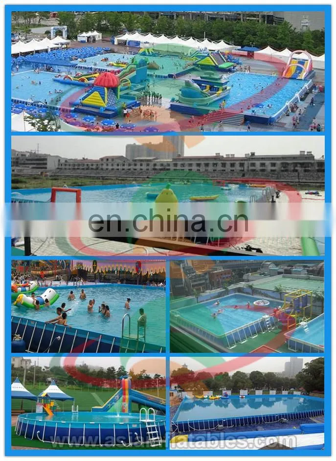 China made metal frame pool swimming pool/ portable rectangle frame swimming pool For Amusement