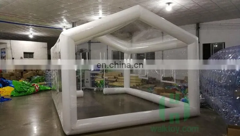 0.45mm pvc tarpaulin transparent house shape inflatable easy up beach tent outdoor camping bubble tent