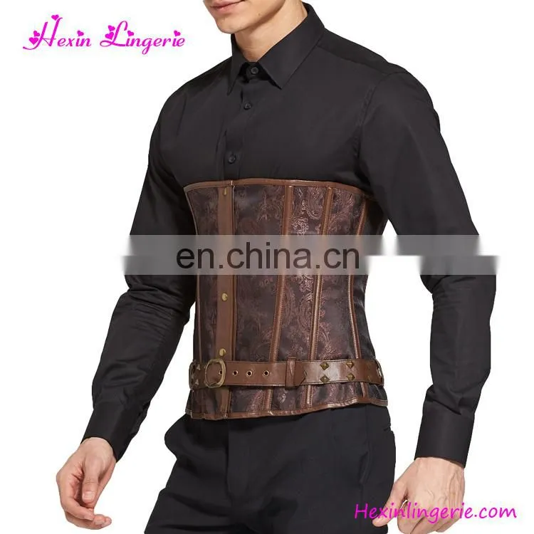 Custom Fashion Zipper Brown Lace Slimming Waist Corset Busk Tank Top