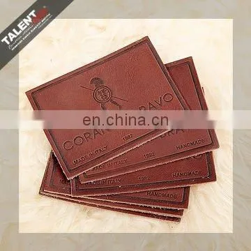 customized deboss brand logo jeans denim leather label
