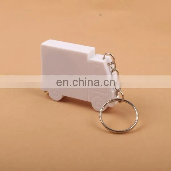 Plastic mini oval shape tape measure keychain