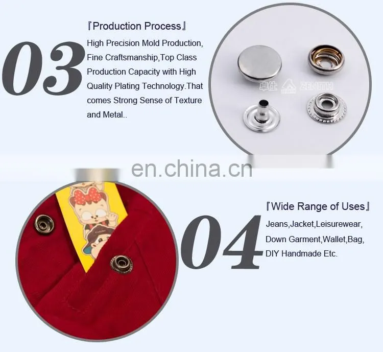 12.5mm Common Metal Brass Garment Press Ring Button BM10182