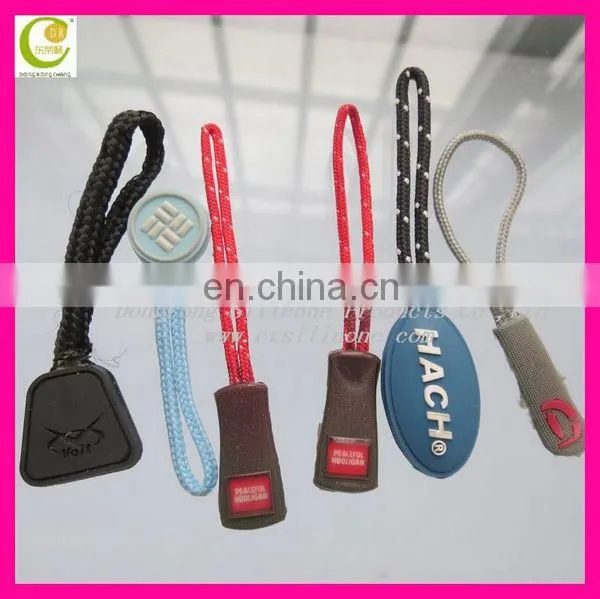 2014 Factory directly sale custom soft pvc zipper slider puller silicone zipper pull head