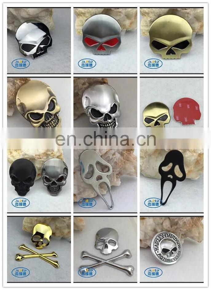 Zinc Alloy Material Custom Made Skull Car Badge for Promotion