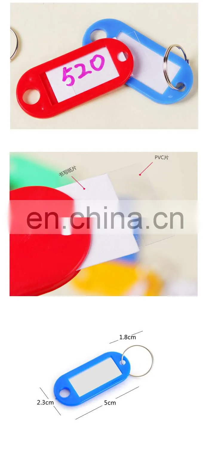 Winho Wholesale Blank Plastic Keychain Key Tags ID Label