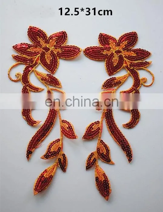2017 New Developing Fashion Colorful Embroidered Sequin Flower Patches Applique