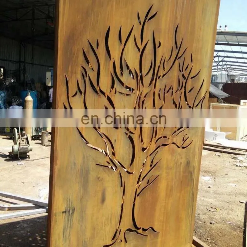 Art Decorative Wall Panels Laser cut Corten Steel Wall
