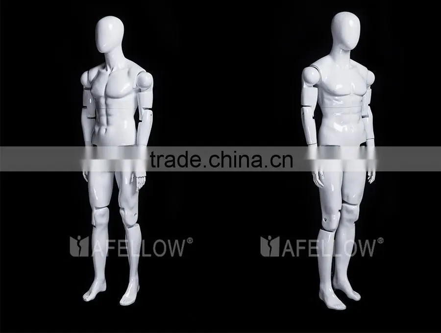 MZ-HM01WEG Fiberglass Adjustable Mannequins Men Abstract Dummy in White Color