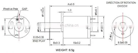 3.0V High speed Small dc motor grader for sale RF-1215CA