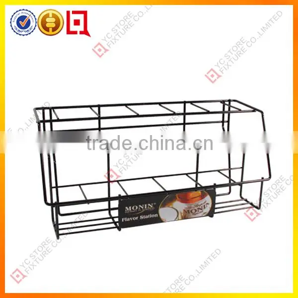 Bottled water bottle display rack
